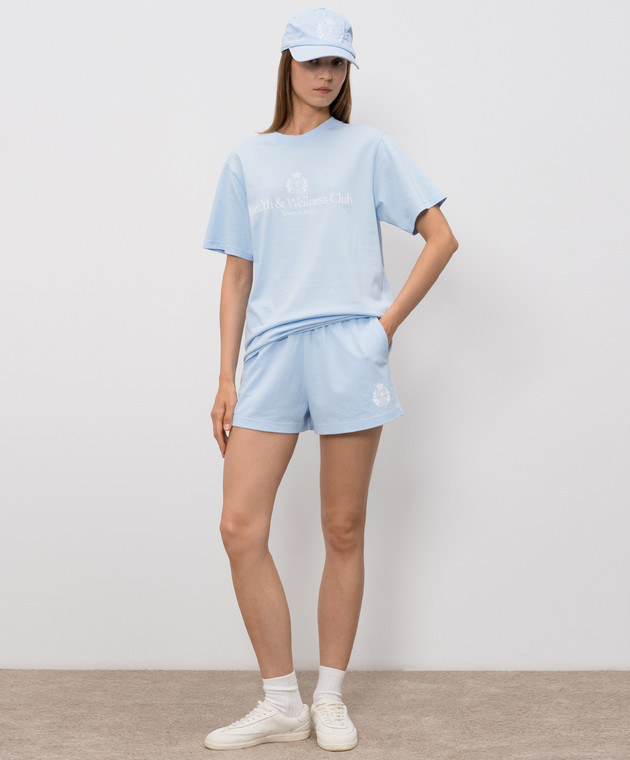 Sporty & Rich Блакитна футболка H&W Crest TO119710241BL90 зображення 2