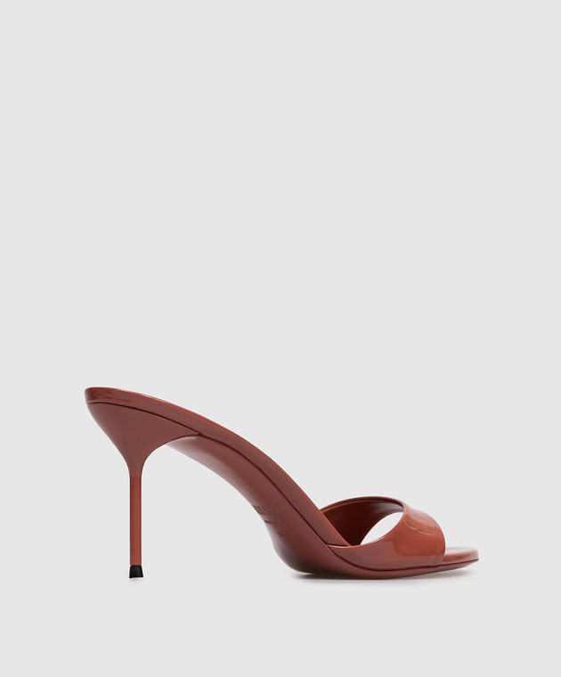 Paris Texas Коричневі шкіряні лаковані мюлі Lidia PX1141XVN01 зображення 3