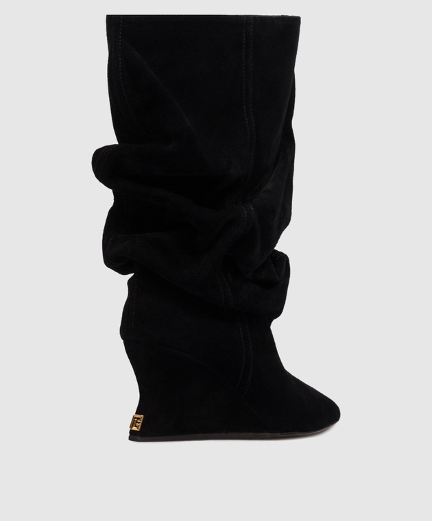 Balmain Черные замшевые сапоги HN1TA181LCTA изображение 3