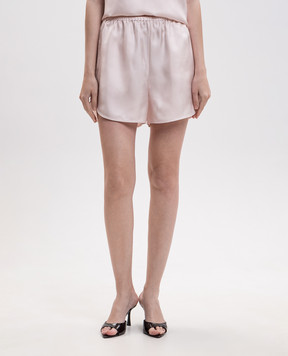 Loulou de Saison Розовые шорты Cabo из шелка CABO