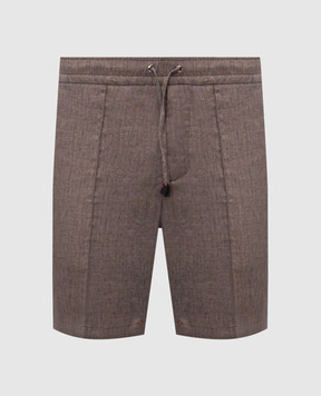 ISAIA Коричневі шорти з льону PNC021P9120
