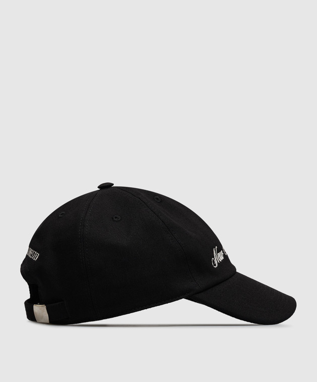 Ann Demeulemeester Черная кепка с вышивкой B0014644FA788 изображение 3