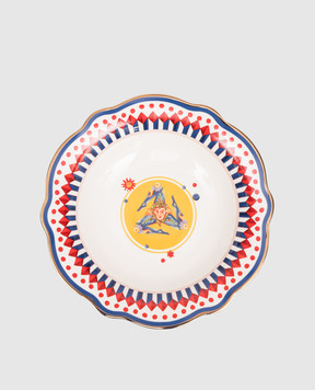 Baci Milano Біла порцелянова тарілка для супа Dolce Vita з принтом PLA2DOL02