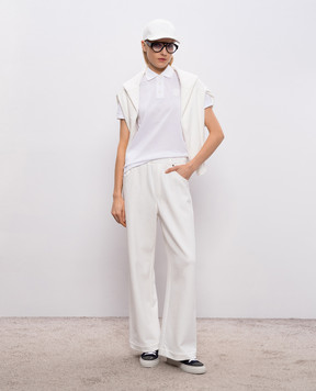 Brunello Cucinelli Белое поло с нашивкой эмблемы ML944VT205