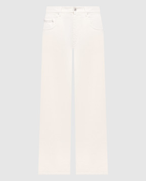 Brunello Cucinelli Джинсы цвета айвори с логотипом патча MPH81P4075