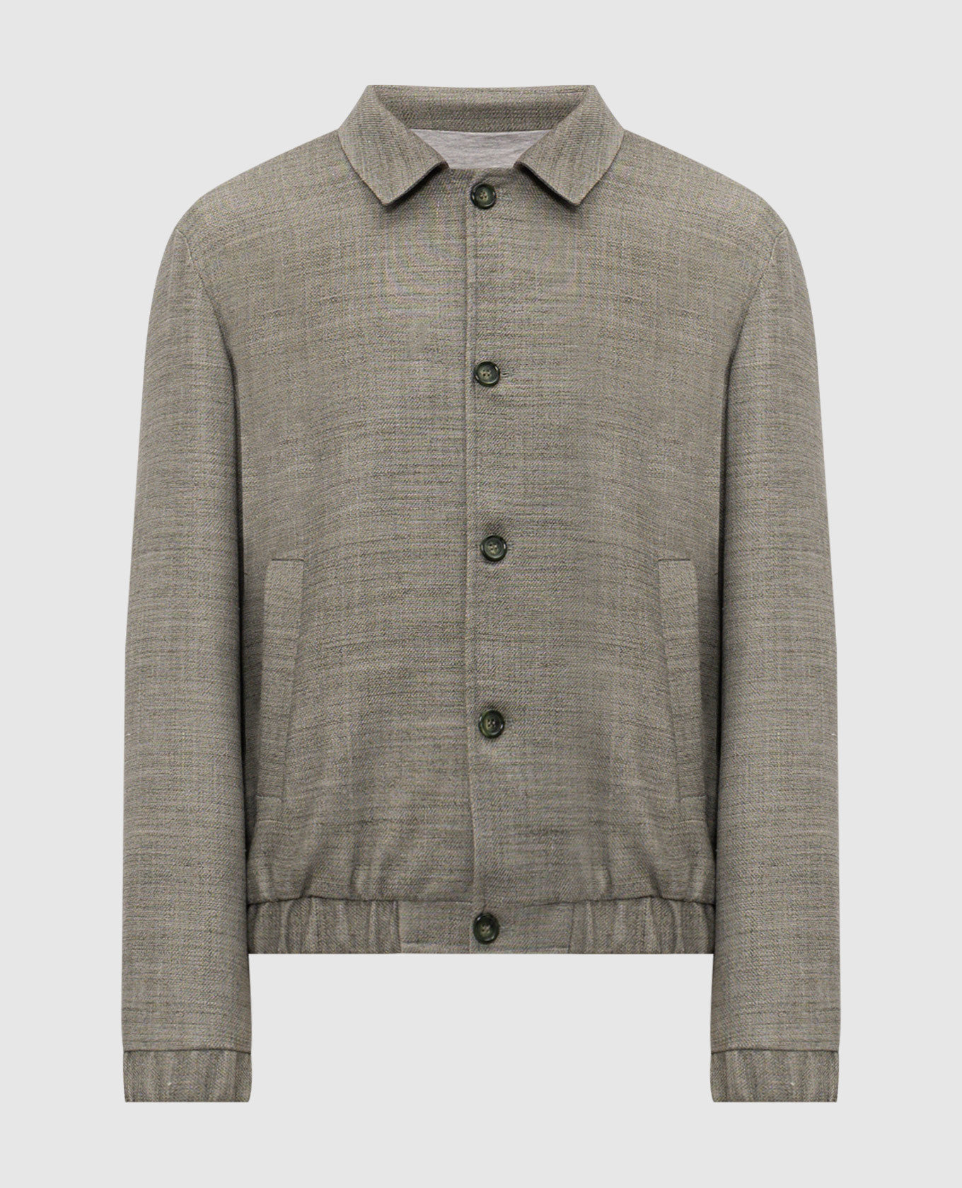 

Зеленая куртка с шерстью и льном, Зеленый, Куртки