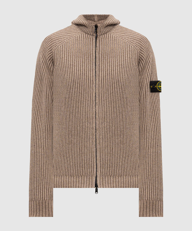 Stone Island Бежевий двосторонній кардиган з кашеміру L2S155100067S0N21