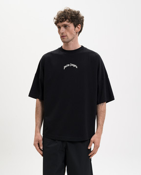 Palm Angels Черная футболка с принтом логотипа PMAA10BS26JER007