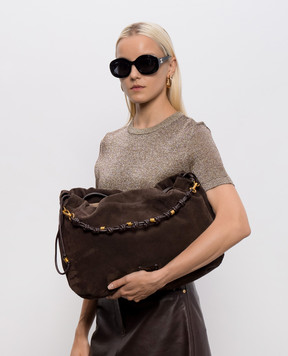 Gianni Chiarini Коричнева замшева сумка Morgana BS12260CMPL