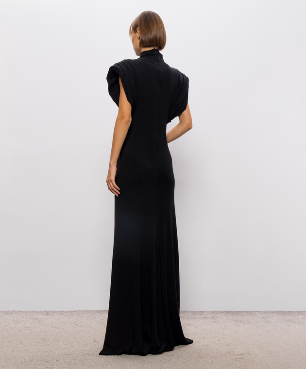Thierry Mugler Черное платье с акцентными плечами 26F1RO18731038 изображение 3
