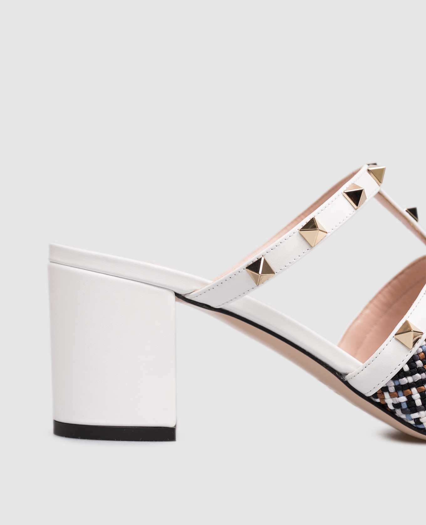 Valentino Білі комбіновані мюлі Rockstud 8W0S0LT4EDX зображення 6
