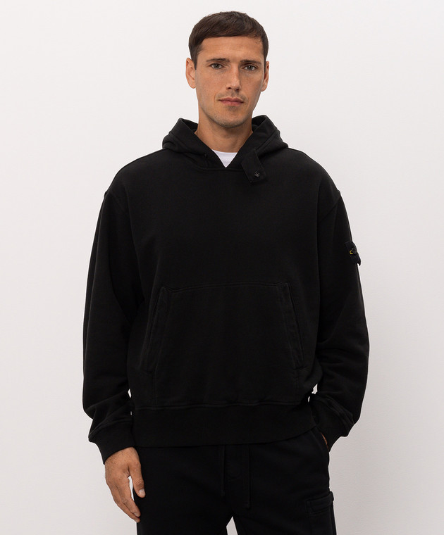 Stone Island Черные худи с патчем логотипа L2S156100023S0A20 изображение 3