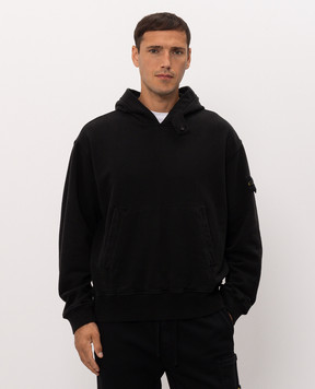 Stone Island Чорне худі з патчем логотипа L2S156100023S0A20