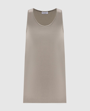 Brunello Cucinelli Топ кольору хакі із шовку M0C59DZ300