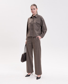 Max Mara Weekend Коричнева сорочка RADURA з вовною WKDRADURA