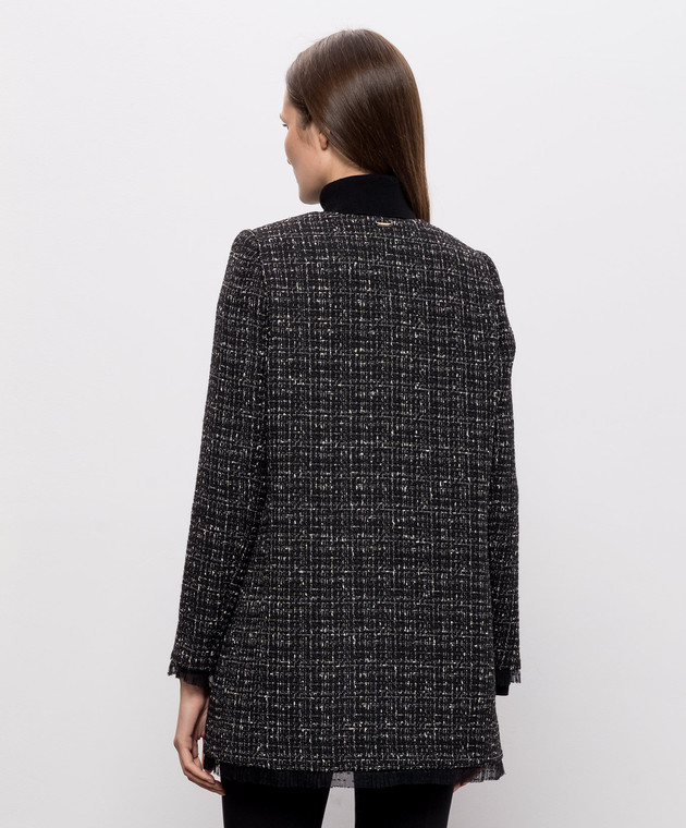 Twinset Черное твидовое пальто 262TP2085 изображение 4