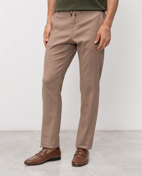 Stefano Ricci Коричневые брюки с льном M1T6100051LCTL1U