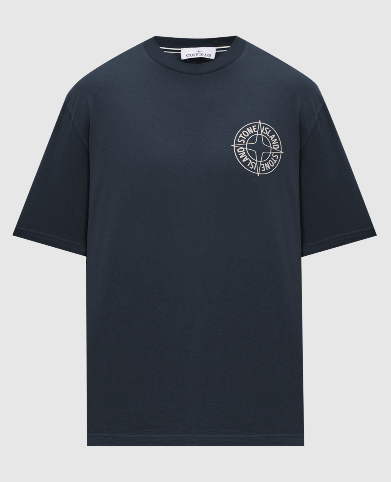 Синяя футболка с фактурным принтом