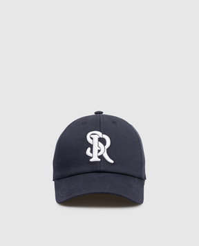 Stefano Ricci Дитяча синя кепка з вишивкою монограми логотипа YCV610028FCTC800