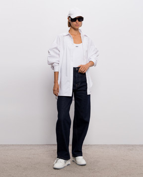 Off-White Белая рубашка с вышивкой логотипа 2FB00371T