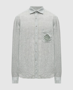 Stefano Ricci Зеленая рубашка из льна MC008163BX2922