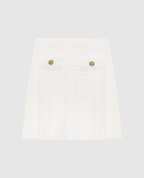 Balmain Белая твидовая юбка мини GF0LBB49KJ89