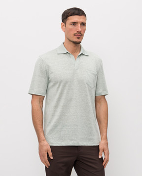 Sease Зеленое поло с леном TP030TJ221