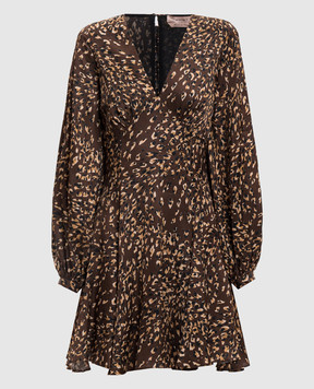 Twinset Коричневое платье в леопардовый принт 262TP275K