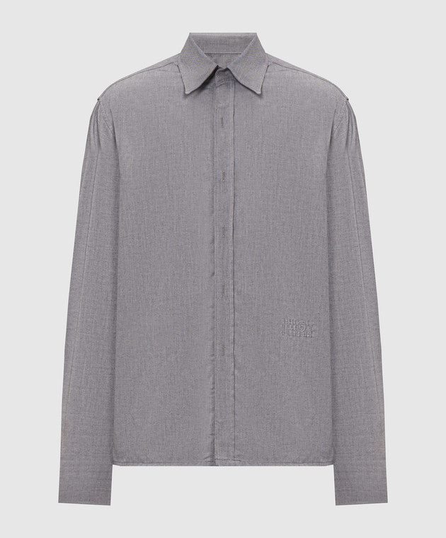 Maison Margiela MM6 Сіра сорочка з вишивкою логотипа SH0DT0049M36015