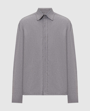 Maison Margiela MM6 Серая рубашка с вышивкой логотипа SH0DT0049M36015