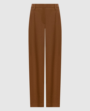 Brunello Cucinelli Коричневі штани з льону MH527P9198