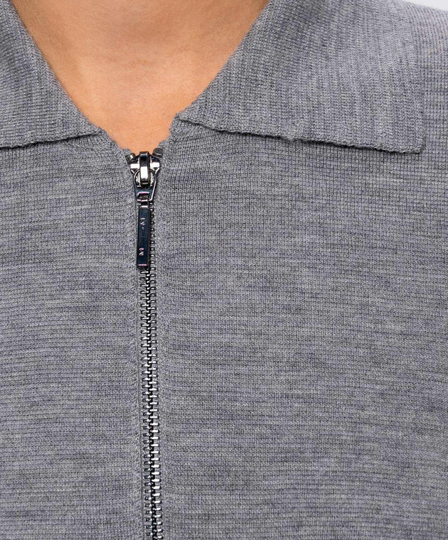 Max Mara Серый кардиган из шерсти MMLSNACK изображение 4