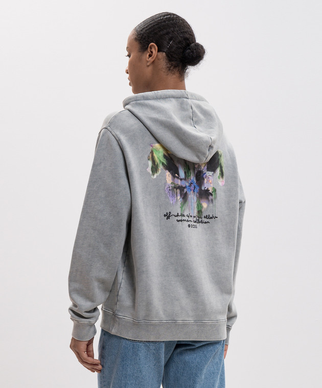 Off-White Сіре худі з принтом 2FE00500T зображення 4