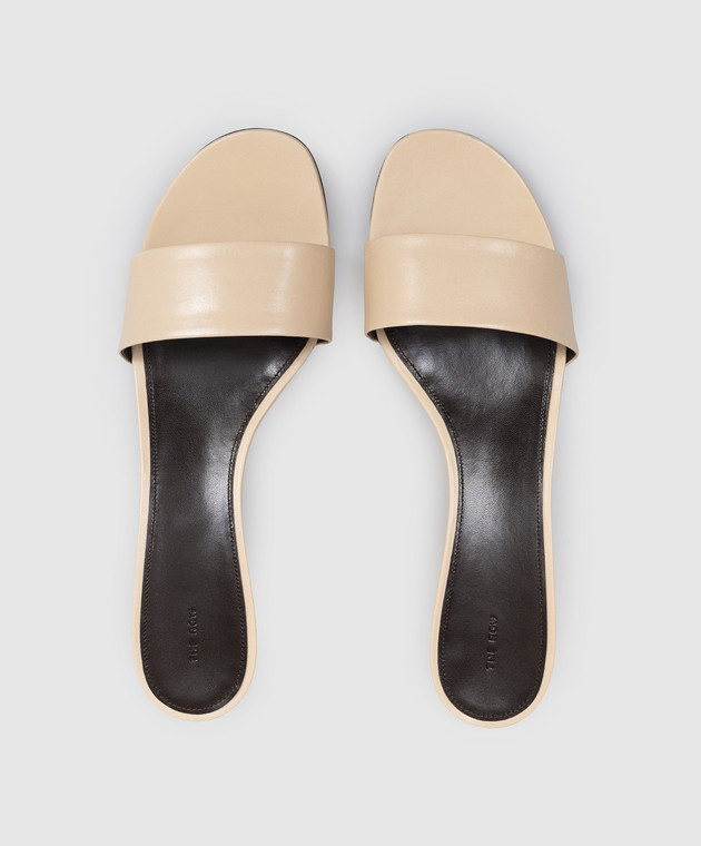 The Row Бежеві шкіряні мюлі F1825SL1 зображення 4