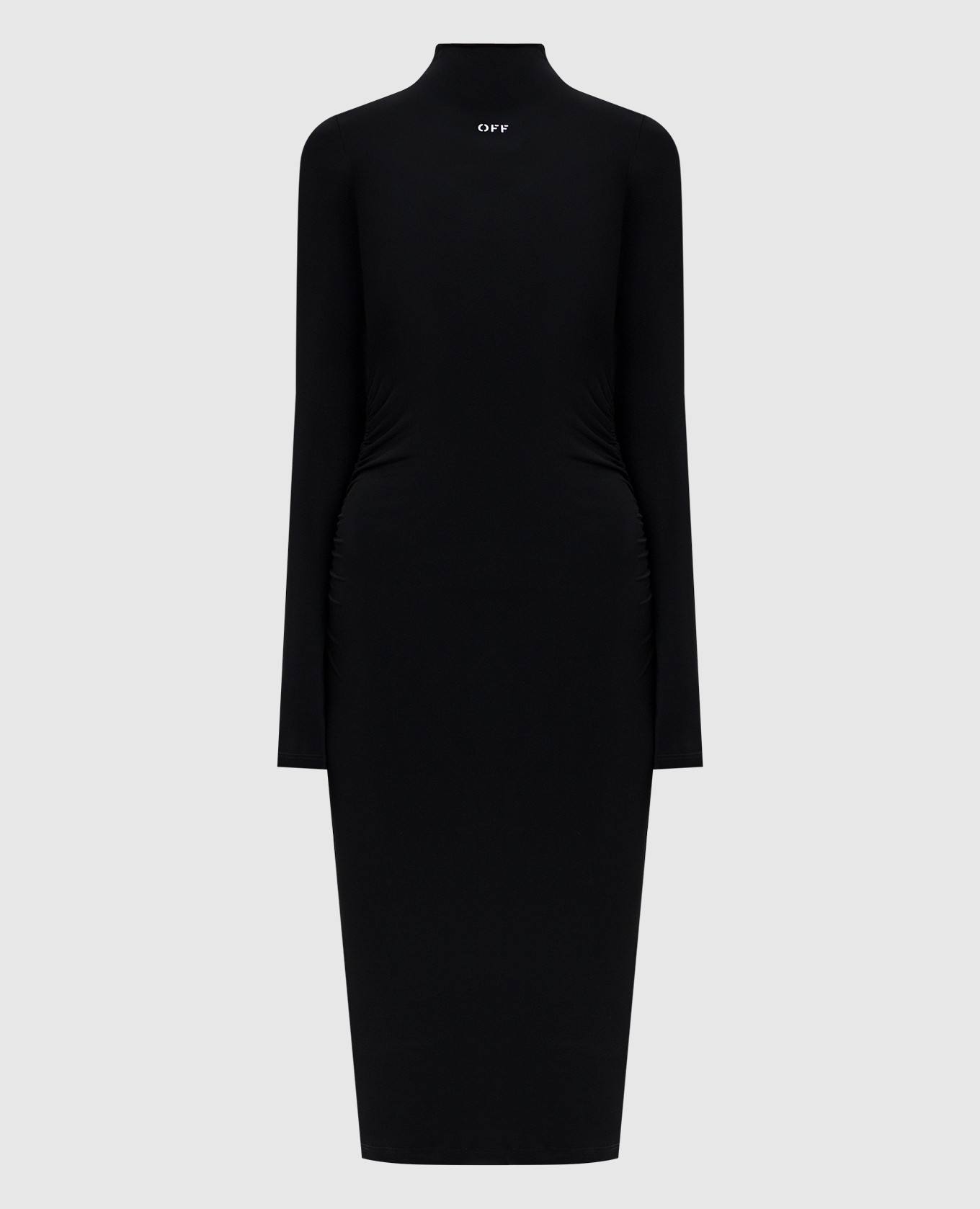 

Черное платье миди с логотипом, Черный, Повседневные платья