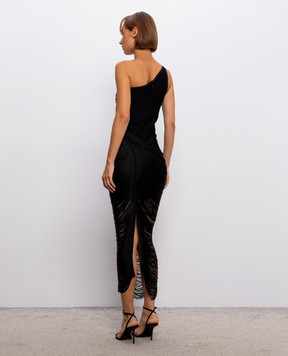 Herve Leger Черное платье Tyra на одно плечо 46FRI8577012