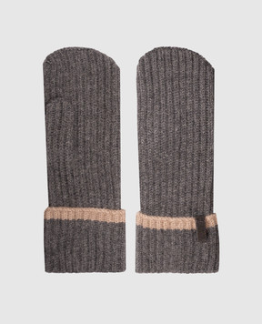 Brunello Cucinelli Серые перчатки из кашемира M12504999