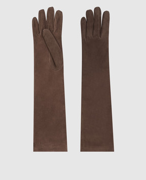 Brunello Cucinelli Коричневые замшевые перчатки MPCLF9005P