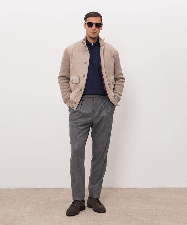 Brunello Cucinelli Поло синего цвета M2400295 изображение 2