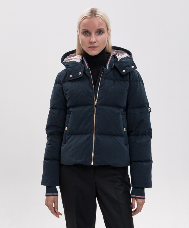 Thom Browne Синя пухова куртка з вовни FBD074XF0923 зображення 3