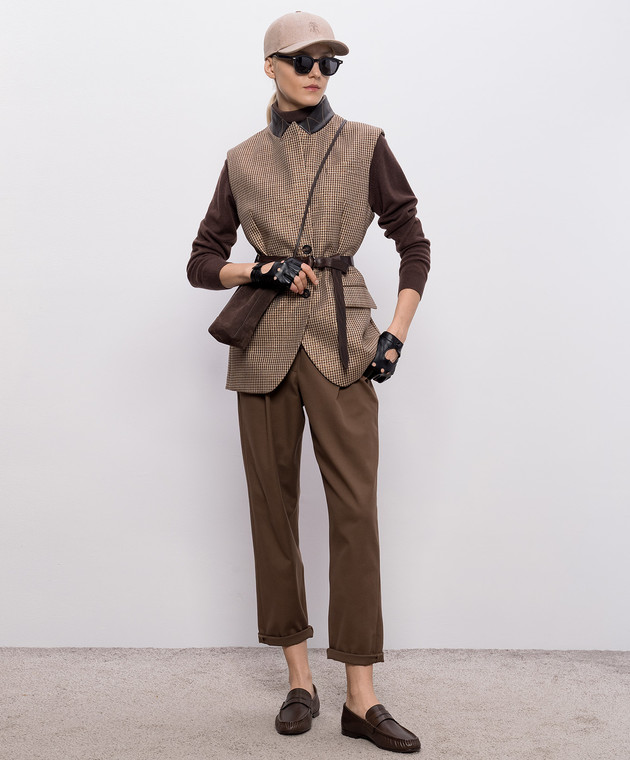 Brunello Cucinelli Коричневий гольф з кашеміру M12150103P зображення 2