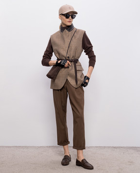 Brunello Cucinelli Коричневий гольф з кашеміру M12150103P