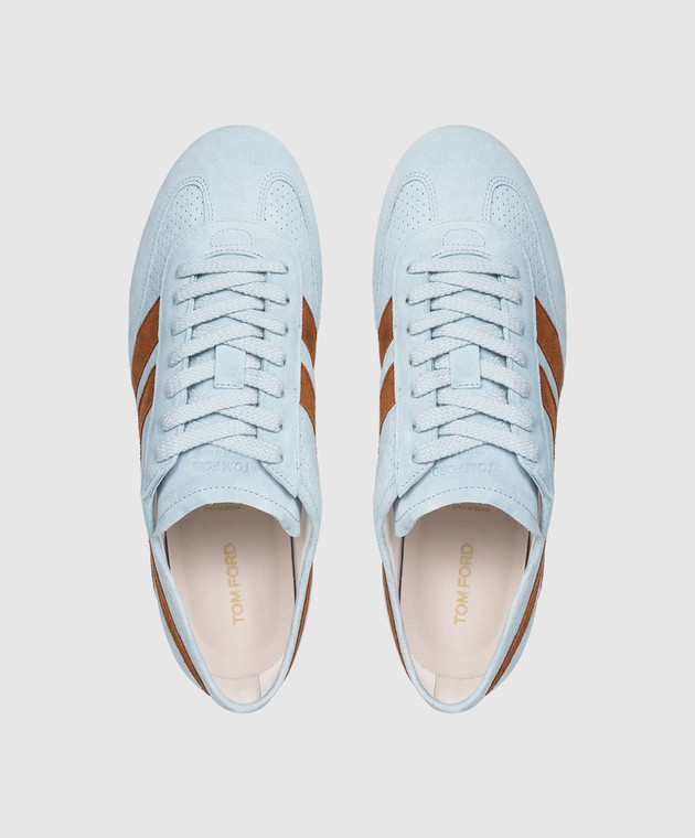 Tom Ford Голубые замшевые кроссовки Brook J1595ICL128N изображение 4