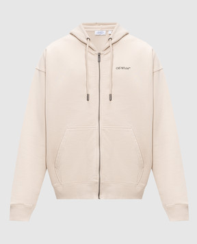 Off-White Бежева спортивна куртка з емблемою Half Arrow 44MBE015S26F003