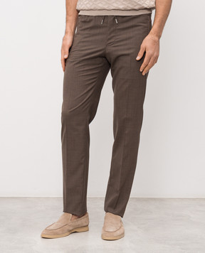 Bertolo Cashmere Коричневые брюки из шерсти 3332751