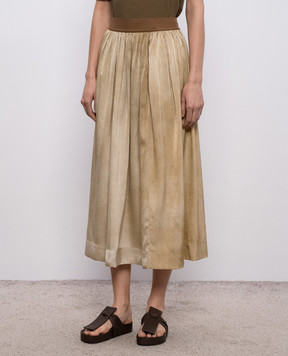 UMA WANG Бежева спідниця Gillian із шовку UW2003