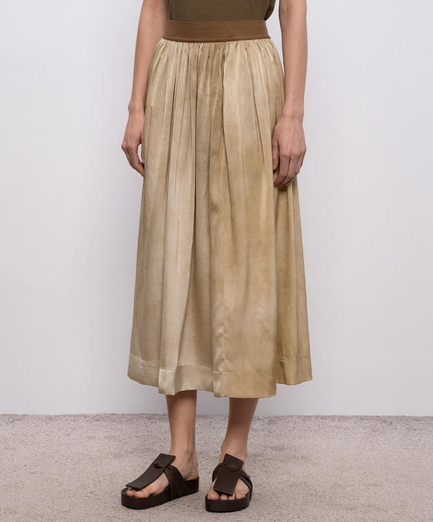 UMA WANG Бежева спідниця Gillian із шовку UW2003 зображення 3