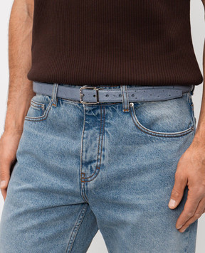 Dolce&Gabbana Блакитний ремінь з шкіри страуса BC4337A8M90