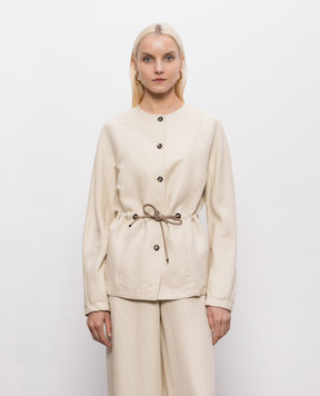 Max Mara Бежева куртка MXMCAREZZA з льону та шовку MXMCAREZZA