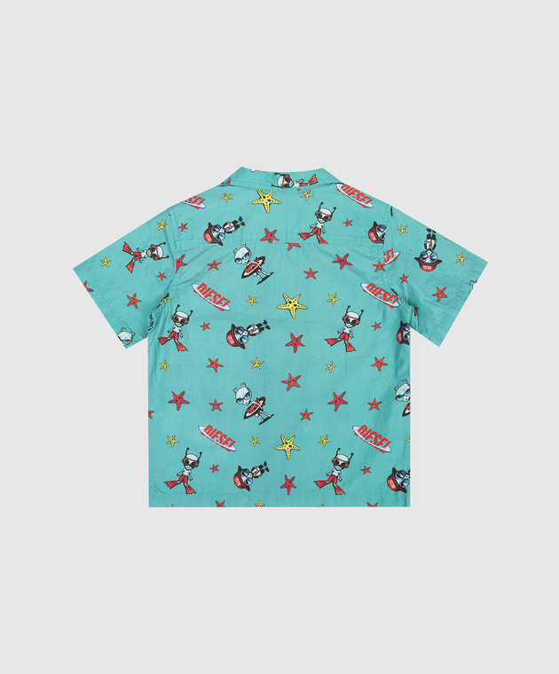 Diesel Дитяча зелена сорочка Mcalyb в принт K00791KXBS6 зображення 2